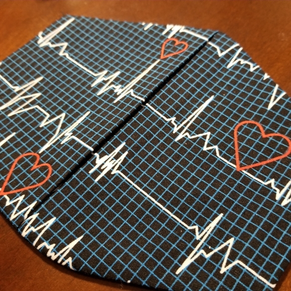 Heart Doctor Nurse Cardio gram Cotton Facemask - Picture 2 of 4